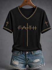 Women's Christian Faith Cross Short Sleeve T-shirt
