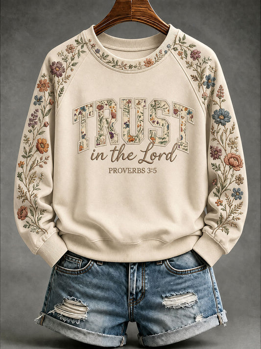 Women's 'Trust In The Lord' Printed Casual Hoodie