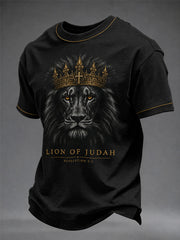 Men's Christian Lion of Judah Cross Short Sleeve T-shirt