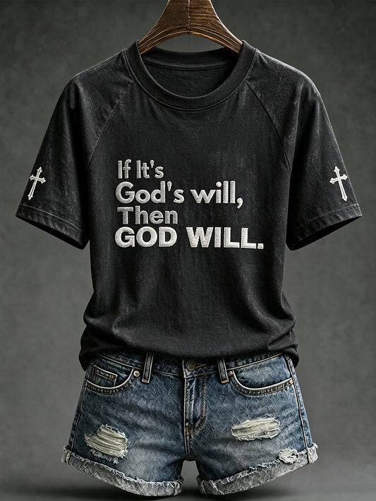 Women's faith theme fun slogan casual short sleeve T-shirt
