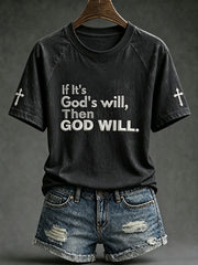 Women's faith theme fun slogan casual short sleeve T-shirt