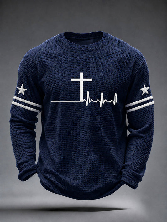 Men's Faith Casual Waffle Long Sleeve T-Shirt