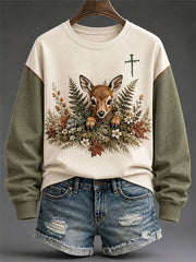 Women's Faith Animal Print Casual Regular Sweatshirt