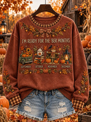 Women's autumn and winter theme pattern design casual sweatshirt